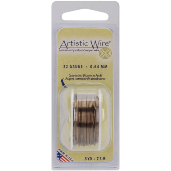 Picture of Permanently Colored Copper Wire 22 Gauge 8 Yards Antique Brass