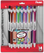 Picture of Pentel GlideWrite Ballpoint Pen 1.0mm 14/Pkg-Assorted Colors