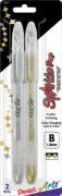 Picture of Pentel Sparkle Pop Metallic Gel Pens 1.0mm 2/Pkg Gold & Silver Ink