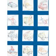 Picture of Themed Stamped White Quilt Blocks 9"X9" 12/Pkg Rescue Vehicles