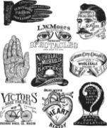 Picture of Tim Holtz Cling Stamps 7"X8.5" Eclectic Adverts