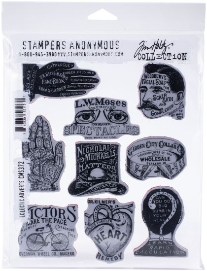 Picture of Tim Holtz Cling Stamps 7"X8.5" Eclectic Adverts
