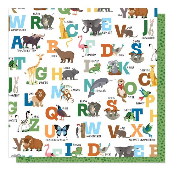 Picture of A Day At The Zoo Double-Sided Cardstock 12"X12"-ABC's