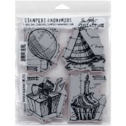 Picture of Tim Holtz Cling Stamps 7"X8.5" Birthday Blueprint