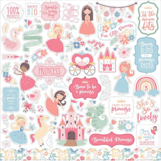 Picture of Our Little Princess Cardstock Stickers 12"X12"-Elements