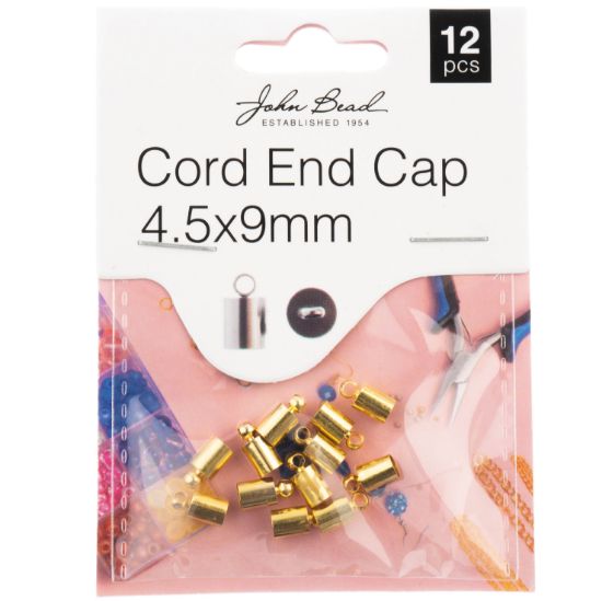 Picture of John Bead Cord End Cap 4.5x9mm 12/Pkg-Gold
