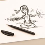 Picture of Pentel Arts Sign Pen With Brush Tip Black