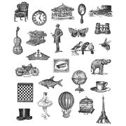 Picture of Tim Holtz Cling Stamps 7"X8.5" Tiny Things