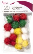 Picture of Pom-Poms 1" 20/Pkg Christmas Darks