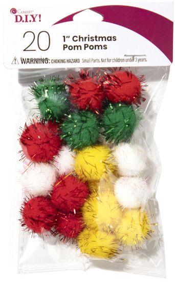 Picture of Pom-Poms 1" 20/Pkg Christmas Darks