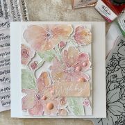Picture of Pinkfresh Studio Cling Rubber Background Stamp A2 Floral Focus