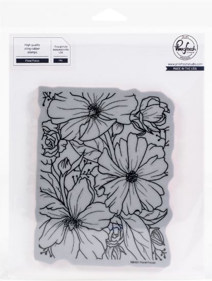 Picture of Pinkfresh Studio Cling Rubber Background Stamp A2 Floral Focus