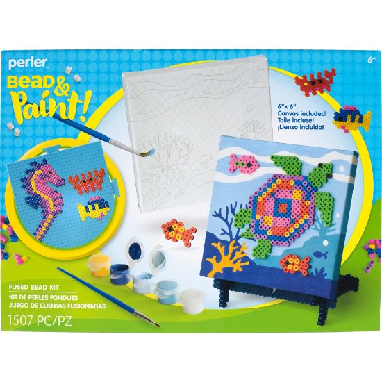 Picture of Perler Bead & Paint Canvas Kit-Underwater