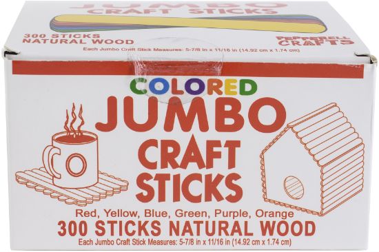 Picture of Jumbo Craft Sticks 300/Pkg Colored