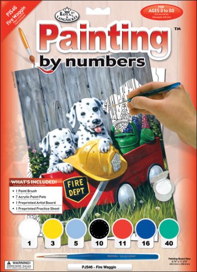 Picture of Junior Small Paint By Number Kit 8.75"X11.75" Fire Wagon