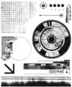 Picture of Tim Holtz Cling Stamps 7"X8.5" Glitch 1