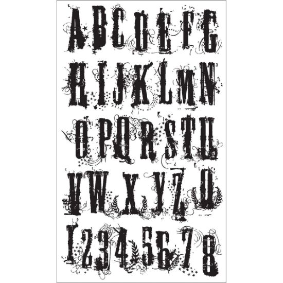 Picture of Tim Holtz Cling Stamps 7"X8.5" Grudge Alphabet