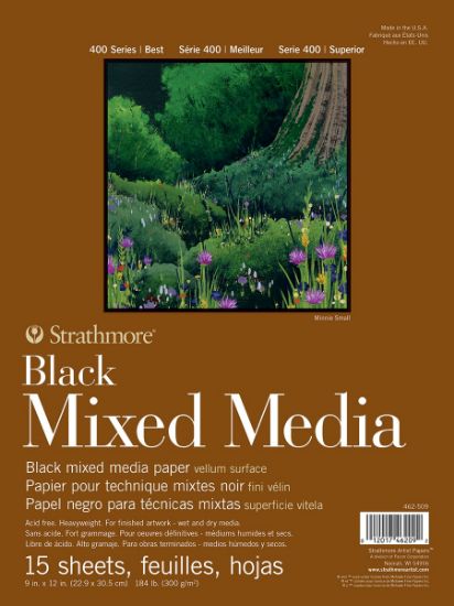 Picture of Strathmore 400 Series Mixed Media Pad - Black 9"X12" 15 Sheets