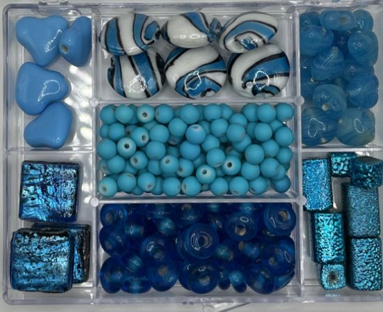 Picture of Bead Bazaar Glass Beads In A Case-Blue