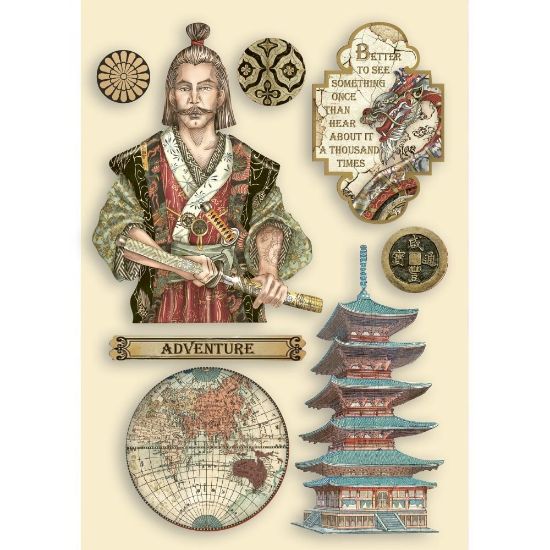 Picture of Stamperia Wooden Shapes A5 Samurai, Sir Vagabond In Japan