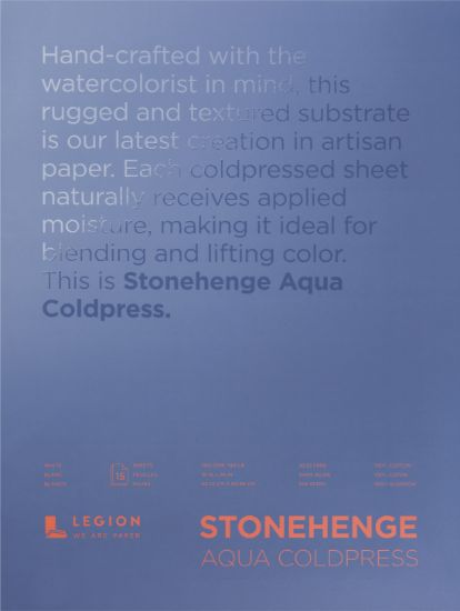 Picture of Stonehenge Aqua Block Coldpress Pad 18"X24" 15 Sheets/Pkg White 140lb