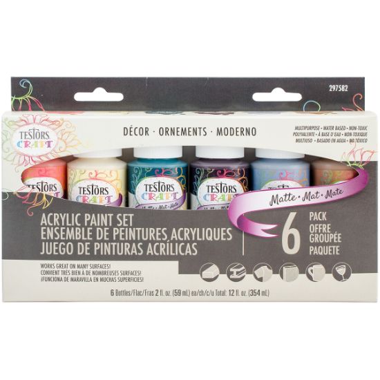 Picture of Testors Craft Acrylic Paint Set 6/Pkg Decor Matte