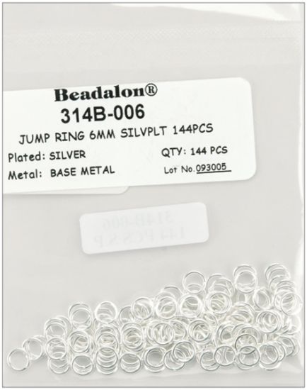 Picture of Jump Rings 6mm 144/Pkg Silver-Plated