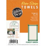 Picture of Stitch 'Em Up Retro Stripe Towels 18"X28" 3/Pkg Forest Green Stripe