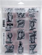 Picture of Tim Holtz Cling Stamps 7"X8.5" Mini Blueprints