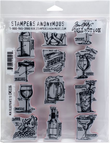 Picture of Tim Holtz Cling Stamps 7"X8.5" Mini Blueprints