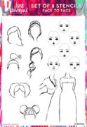 Picture of Creative Expressions Stencil Set By Jane Davenport 8/Pkg-Face To Face