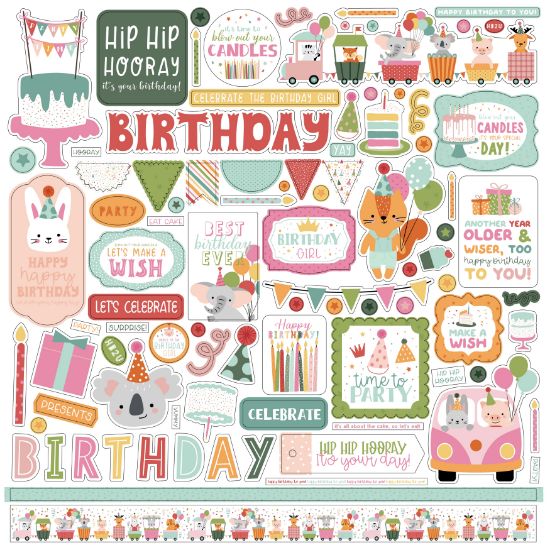Picture of A Birthday Wish Girl Cardstock Stickers 12"X12"-Elements