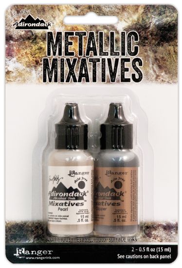 Picture of Adirondack Alcohol Ink Metallic Mixatives .5oz 2/Pkg Pearl & Copper