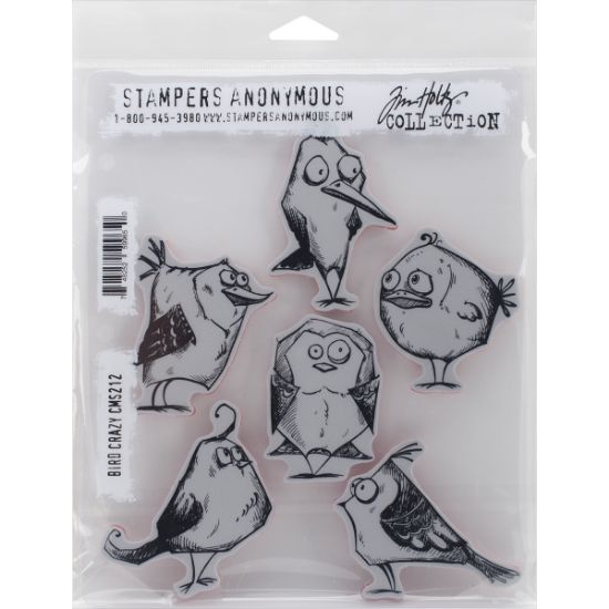 Picture of Tim Holtz Cling Stamps 7"X8.5" Bird Crazy