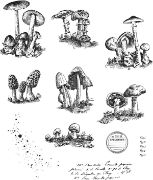 Picture of Tim Holtz Cling Stamps 7"X8.5" Tiny Toadstools