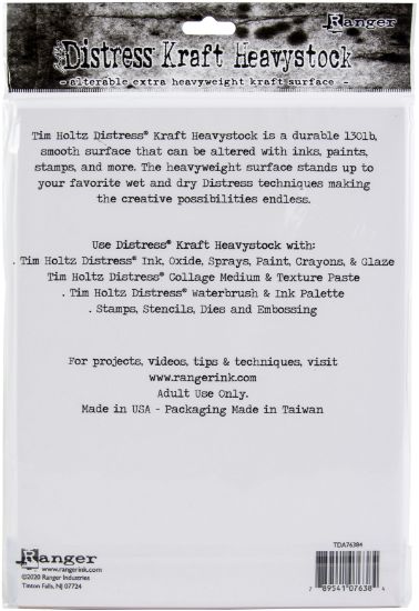 Picture of Tim Holtz Distress Kraft Heavystock 10/Pkg 8.5"X11"