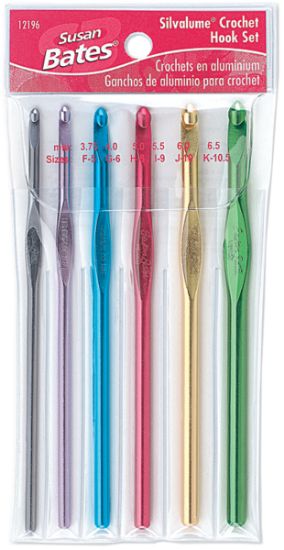 Picture of Silvalume Aluminum Crochet Hook Set Sizes F5 To K10.5