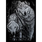 Picture of Silver Foil Engraving Art Mini Kit 5"X7" Prowling Friends