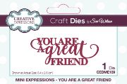 Picture of Creative Expressions Craft Dies By Sue Wilson-Mini Sentiments You Are A Great Friend
