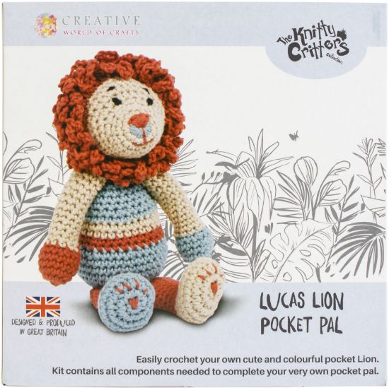 Picture of Creative Expressions Knitty Critters Pocket Pal Crochet Kit Lucas Lion