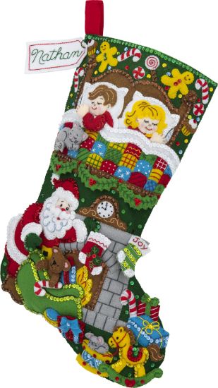 Picture of Bucilla Felt Stocking Applique Kit 18" Long Night Before Christmas