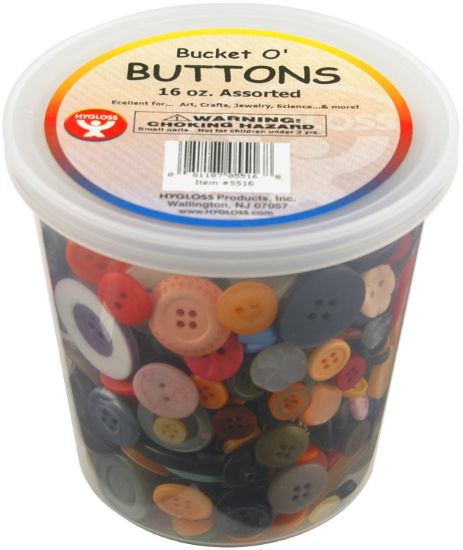 Picture of Bucket O' Buttons 16 Oz. Assorted Colors & Sizes