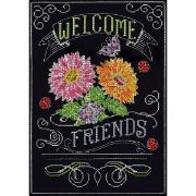Picture of Welcome Chalkboard Counted Cross Stitch Kit 10"X14" 14 Count