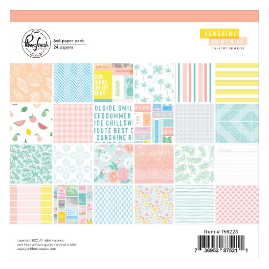 Picture of Pinkfresh Studio Double-Sided Paper Pack 6"X6" 24/Pkg-Sunshine On My Mind