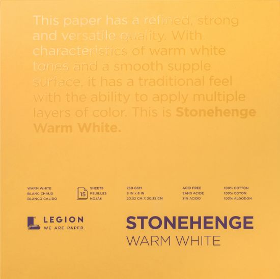 Picture of Stonehenge Paper Pad 8"X8" 15 Sheets/Pkg Warm White 90lb