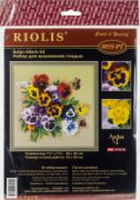 Picture of Pansies Satin Stitch Stamped Cross Stitch Kit 8"X8"