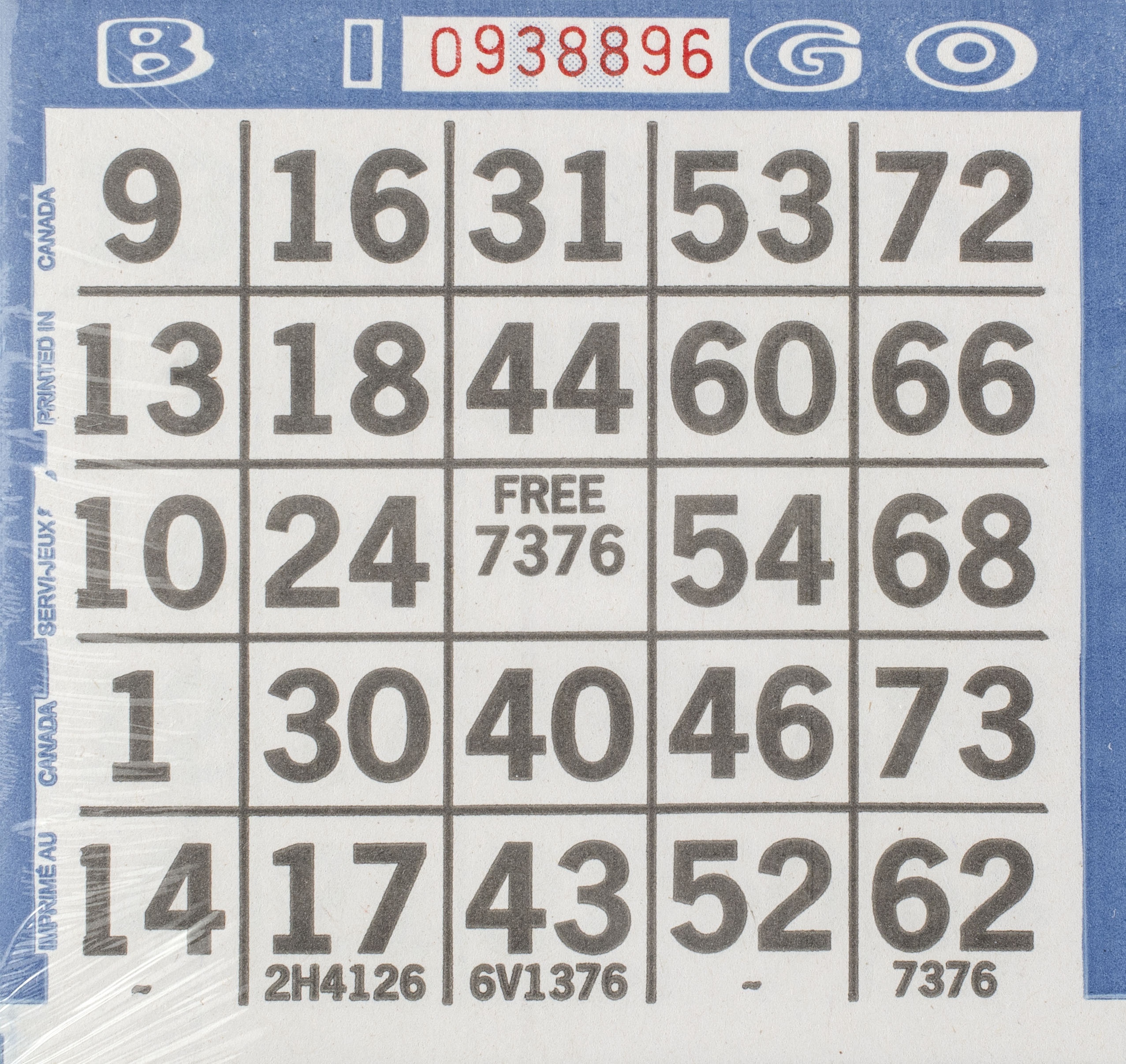 Primo Bingo Game Sheets 8"X8" 125/Pkg 500 Games