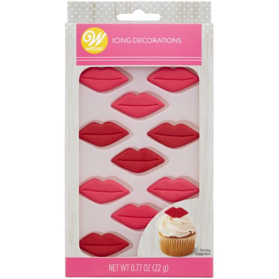 Picture of Wilton Royal Icing Decorations-Lips Red/Pink