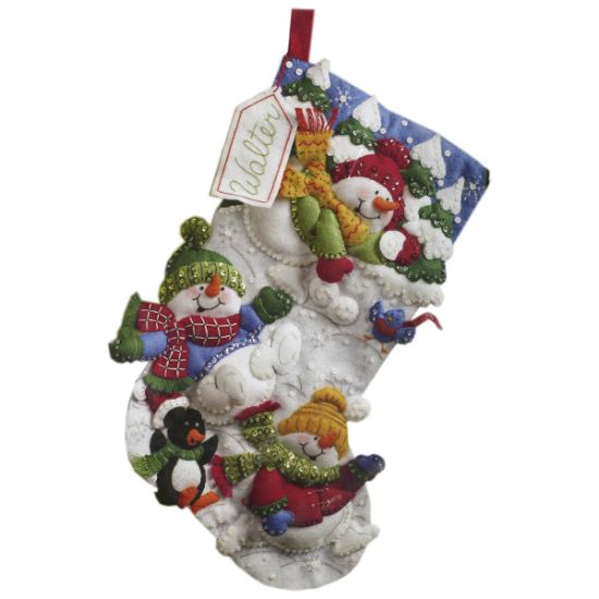 Picture of Snow Fun Stocking Felt Applique Kit 18" Long