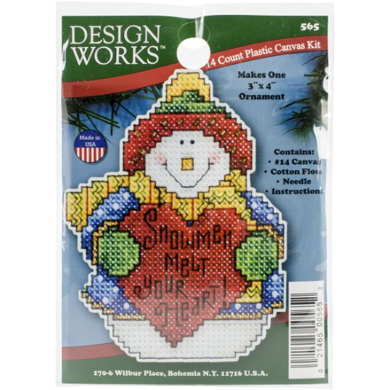 Picture of Snowman Ornament Plastic Canvas Kit 4"X3" 14 Count